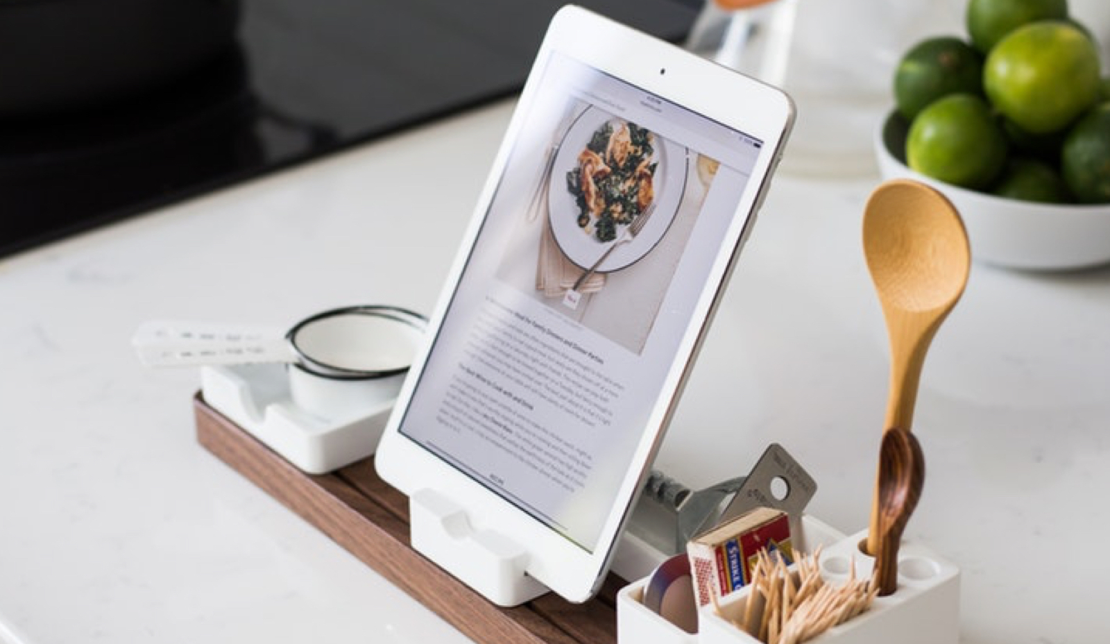 cool recipes in a white tablet