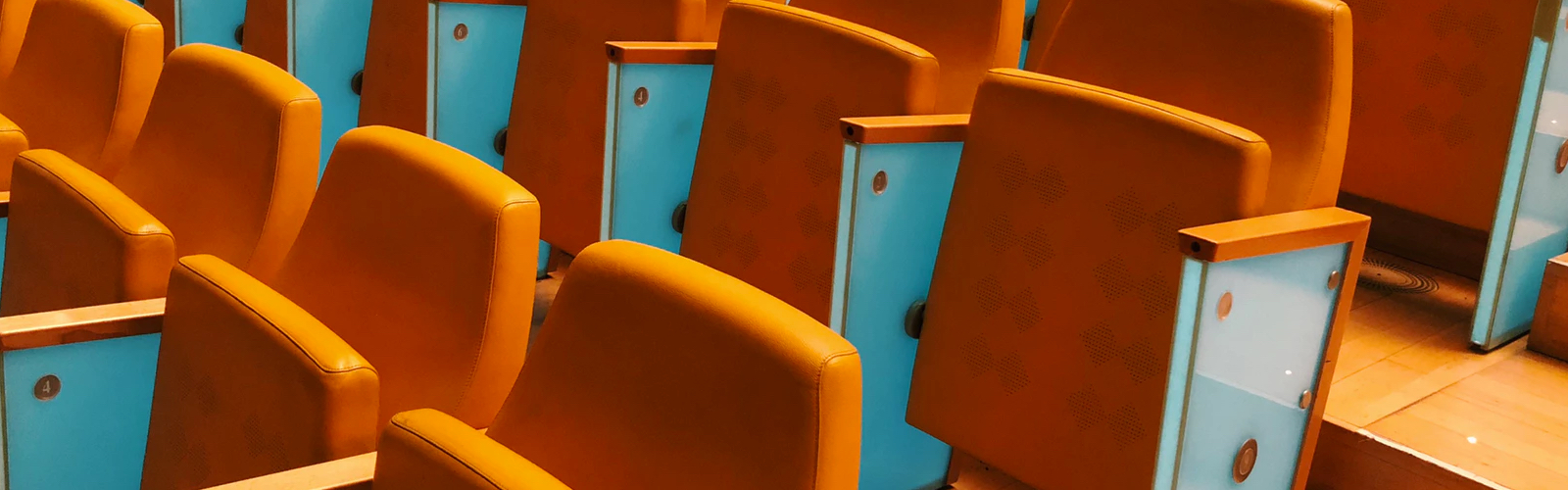 row of orange seats