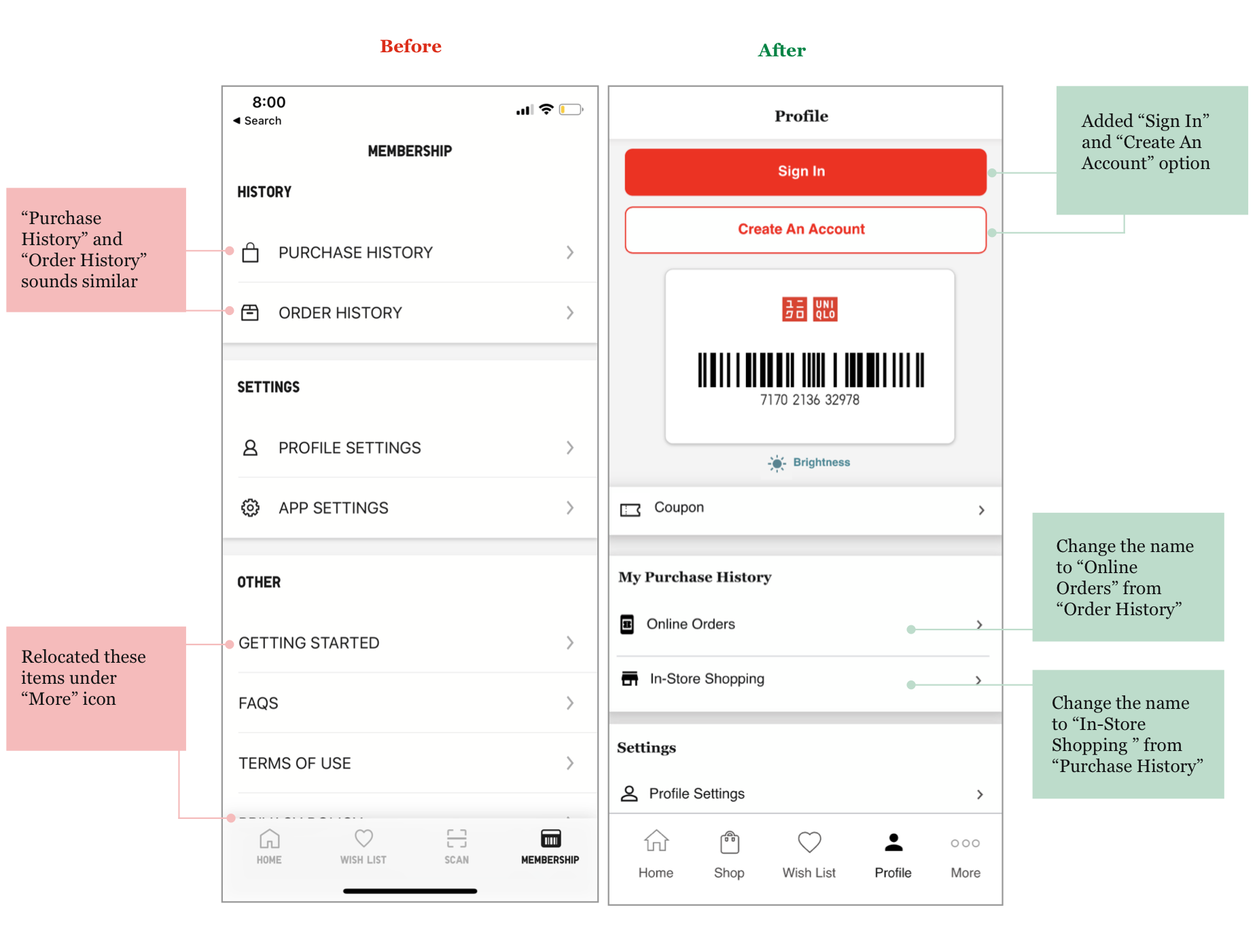 How profile has been redesigned